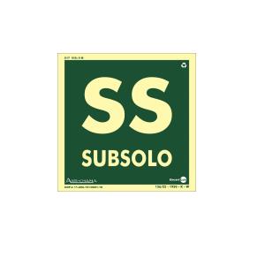 Placa de Sinalização Pavimento Subsolo Fotoluminescente 18x18 cm PAF631 - Encartale