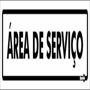 Placa de Sinalização Plástico 6,5x30cm Área de Serviço PS425 - Encartale
