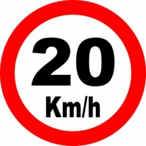 Placa de Sinalização Plástico 40x40cm 20 Km/h PS530 - Encartale