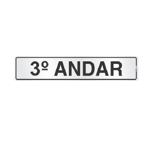 Placa de Sinalização Alumínio 05x25cm 3 Andar C05049 - Indika