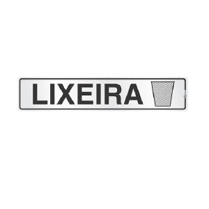 Placa de Sinalização Alumínio 05x25cm Lixeira C05032 - Indika