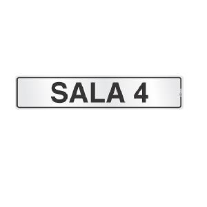 Placa de Sinalização Alumínio 05x25cm Sala 4 C05037 - Indika