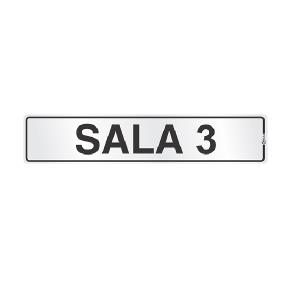 Placa de Sinalização Alumínio 05x25cm Sala 3 C05036 - Indika