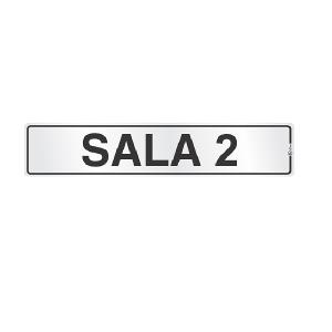 Placa de Sinalização Alumínio 05x25cm Sala 2 C05035 - Indika