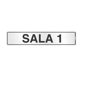 Placa de Sinalização Alumínio 05x25cm Sala 1 C05034 - Indika