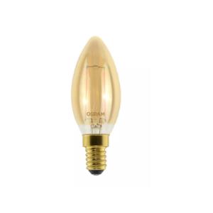 Lâmpada de Led Vintage Vela lisa 2W Branca Morna 2500K Ambar E14 220V - Osram