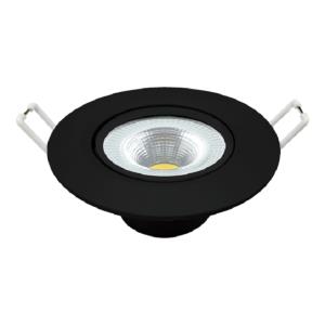 Spot de Embutir Direcionável Led 5W Redondo Preto Branco Frio 6500K - Avant