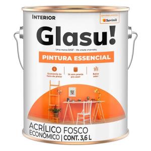 Tinta Latex Acrílico Pintura Essencial Fosco 3,6L Branco Neve Glasu - Suvinil