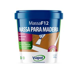 Massa Para Madeira F-12 400gr Castanho  - Viapol