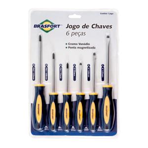 Kit Chave Fenda / Philips    6 Pcs - Brasfort