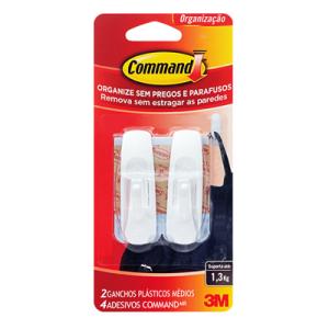 Gancho Plastico Medio Command Branco - 3M