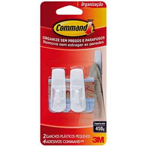 Gancho Plastico Pequeno Command Branco - 3M