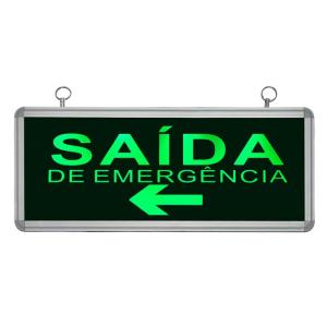 Placa de Sinalização para Saída de Emergência À Esquerda de LED UN-07 - UNIK Iluminação